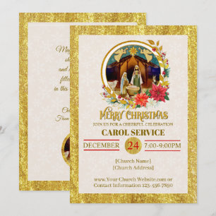 Cartão De Festividades Serviço de Canto de Natal da Igreja Cristã Religio