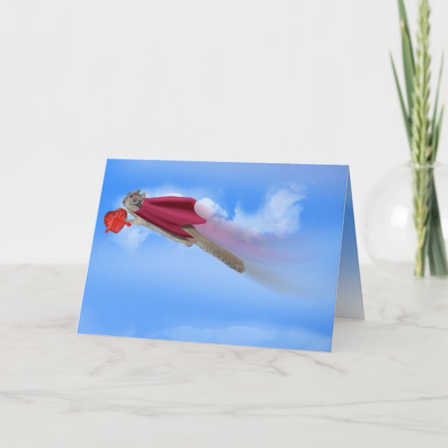 Cartão De Festividades Serviço de Entrega de Namorados Super Squirrel (Frente)