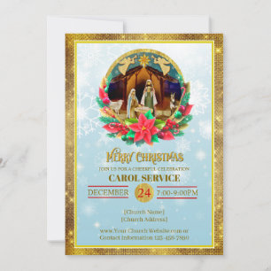 Cartão De Festividades Serviço de Natal da Igreja Cristã Religiosa
