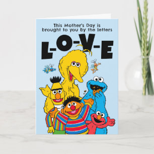 Cartão De Festividades Sesame Street "A-M-O-R" Dia das Mães