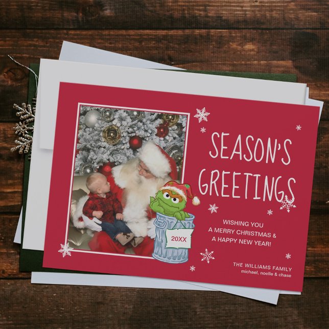 Cartão De Festividades Sesame Street | Oscar Season's Greetings - Photo (Card on table)