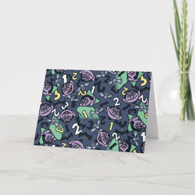 Cartão De Festividades Sésamo Sésamo | Conde von Count Doodle Pattern (Frente)