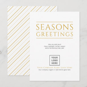 Cartão De Festividades Sessões Saudações Logotipo Dourado Strips Negócios