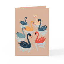 Sete Cisnes Nadando Estêncil Corte-Estilo 7