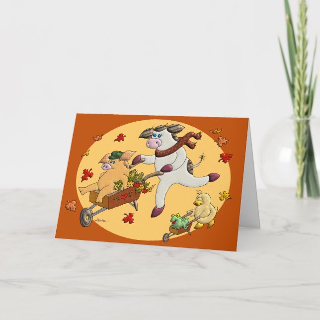 Cartão De Festividades Seu Carrinho Estourou Com Abundância. (Frente)