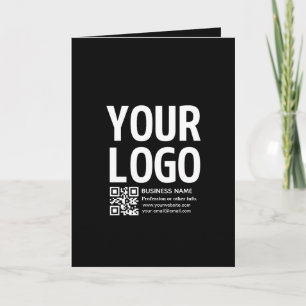 Cartão De Festividades Seu logotipo com código QR e texto editáveis