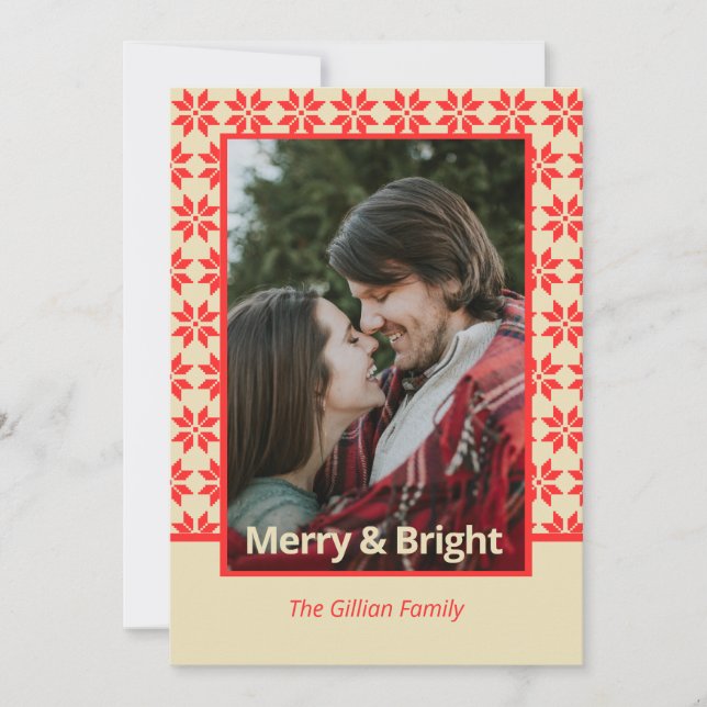 Cartão De Festividades seu nome faux nordic (Frente)