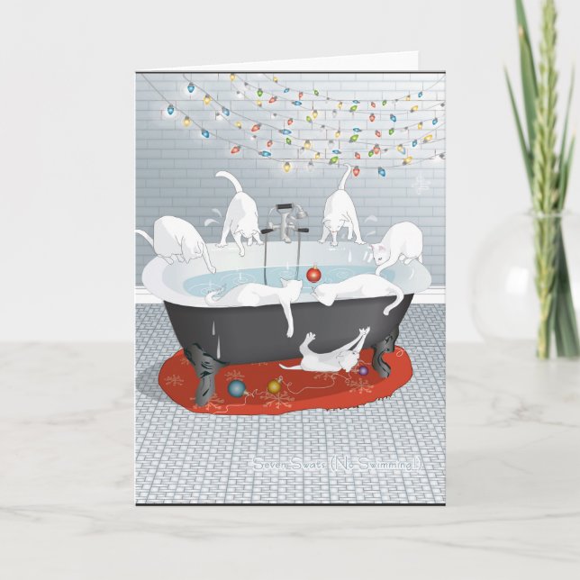 Cartão De Festividades Seven Swats, No Swimming! Holiday (Frente)