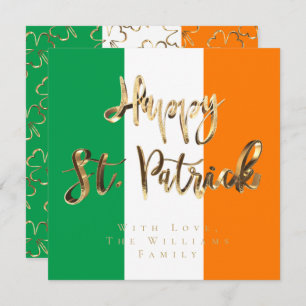 Cartão De Festividades Shamrock Clovers Pattern Happy Rua. Dia de Patrick