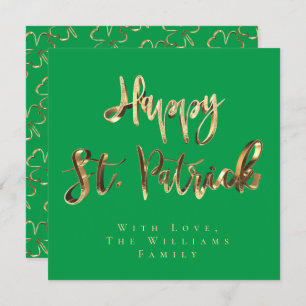 Cartão De Festividades Shamrock Green Clovers Patterin Happy Rua.