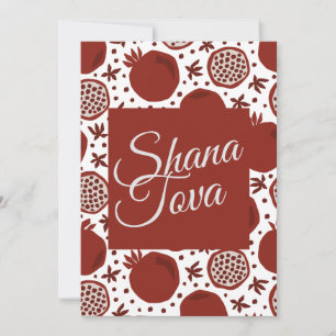 Cartão De Festividades Shana Tova Romã Costume de Rosh Hashanah Texto Per
