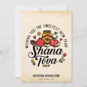 Cartão De Festividades Shana Tova, Rosh Hashaná, Ano Novo Judaico