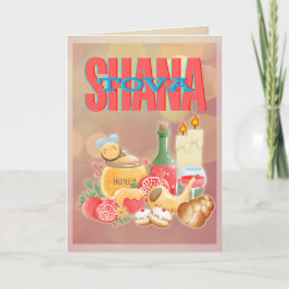Cartão De Festividades Shana Tovah para um Ano Novo doce / Rosh Hashanah