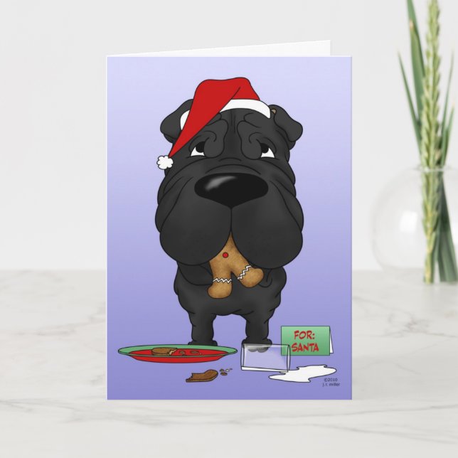 Cartão De Festividades Shar-Pei Christmas (Frente)