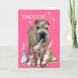 CARTÃO DE FESTIVIDADES SHAR-PEI GIVES KISSES AND SMOOCHES