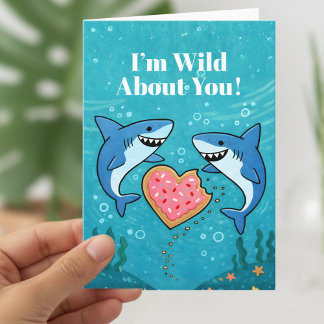 Cartão De Festividades Sharks With Heart lovely Valentine