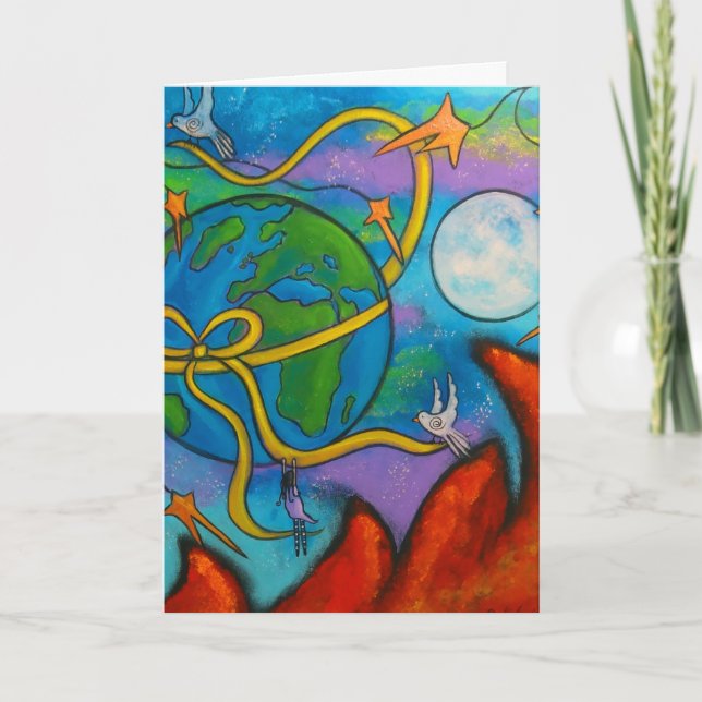 Cartão De Festividades She Dreams Of Peace Christmas Card (Frente)