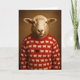 Cartão De Festividades Sheep Wearing Black Sheep Sweater Warm Wishes