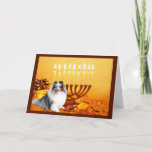 Cartão De Festividades Sheltie Chanukah Card Menorah<br><div class="desc">Remembering family and friends during the Chanukah season is a wonderful way to keep in touch with the people you love and care about. I created these dog Chanukah cards with love and care and I am sure anyone who loves dogs will be delighted to receive them. You do have...</div>