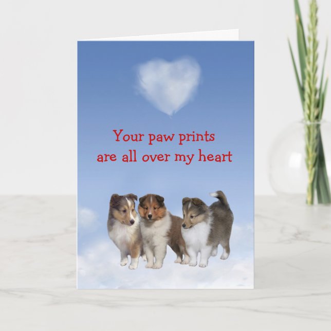 Cartão De Festividades Sheltie Puppy Love Card (Frente)