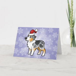 Cartão De Festividades Shepherd australiano de Natal