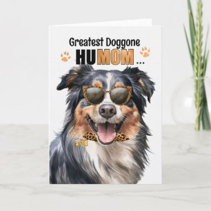 Cartão De Festividades Shepherd Dog Greatest HuMOM Dia de as mães Inglês