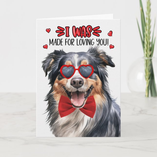 Cartão De Festividades Shepherd Dog Inglês feito por amar você Namorados (Frente)