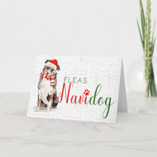 Cartão De Festividades Shepherd Funny Fleas Navidog Natal