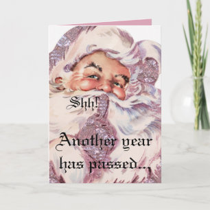 Cartão De Festividades Shh! É Natal Rosa Vitoriana de Natal