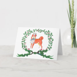 Cartão De Festividades Shiba Inu Barking for JOY!