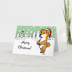 Cartão De Festividades Shiba Inu Papais noeis de Natal