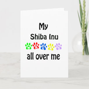 Cartão De Festividades Shiba Inu Walks Design