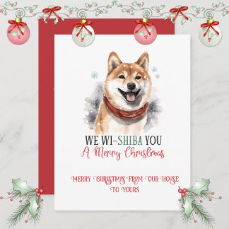 Cartão De Festividades Shiba Inu Whimsical Christmas |