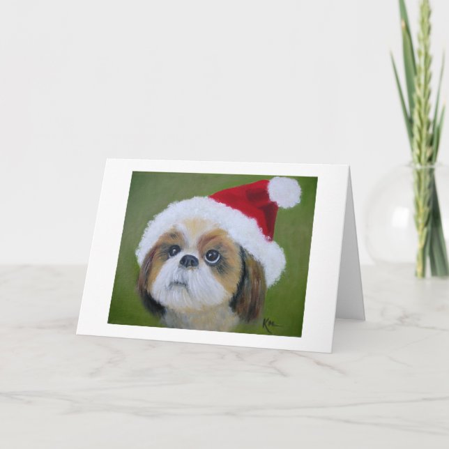Cartão De Festividades Shih Tsu Christmas cards (Frente)