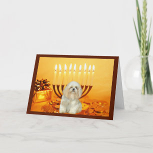 Cartão De Festividades Shih Tzu Chanukah Card Menorah