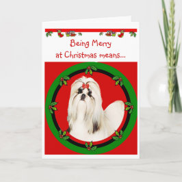 Cartão De Festividades Shih Tzu Christmas Card