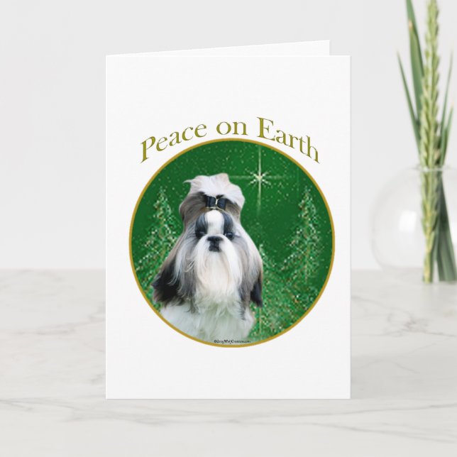 Cartão De Festividades Shih Tzu Peace (Frente)