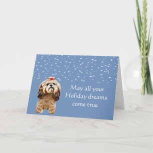 Cartão De Festividades Shih Tzu Puppy Holiday Card