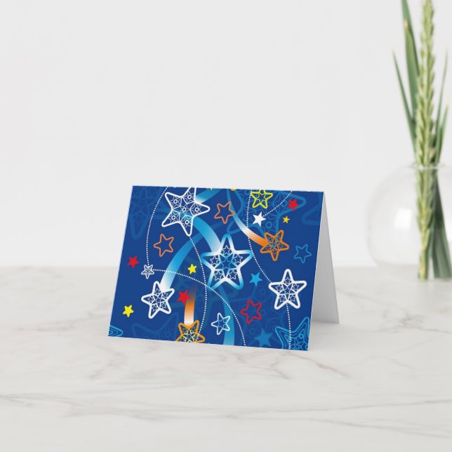 Cartão De Festividades Shooting Stars Pattern Note Card (Frente)