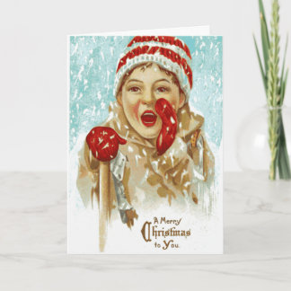 Cartão De Festividades Shouting Merry Christmas