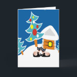 Cartão De Festividades Siamese Cats Holiday<br><div class="desc">Get into the winter holiday spirit with these beautiful snow covered cards!  They're perfect for any cat lover!</div>