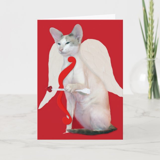 Cartão De Festividades Siamese Cupid Valentine's Day Greeting Card (Frente)