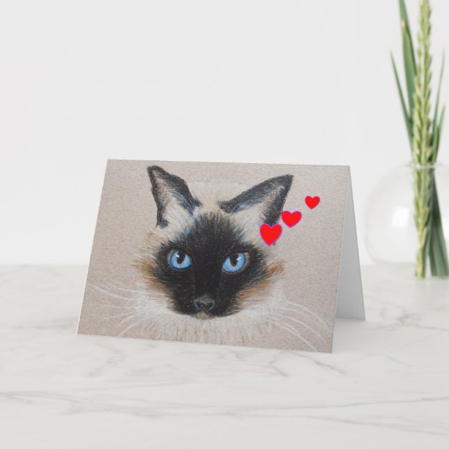 Cartão De Festividades Siamese Valentine (Frente)