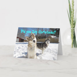 Cartão De Festividades Siberian Husky Christmas Card