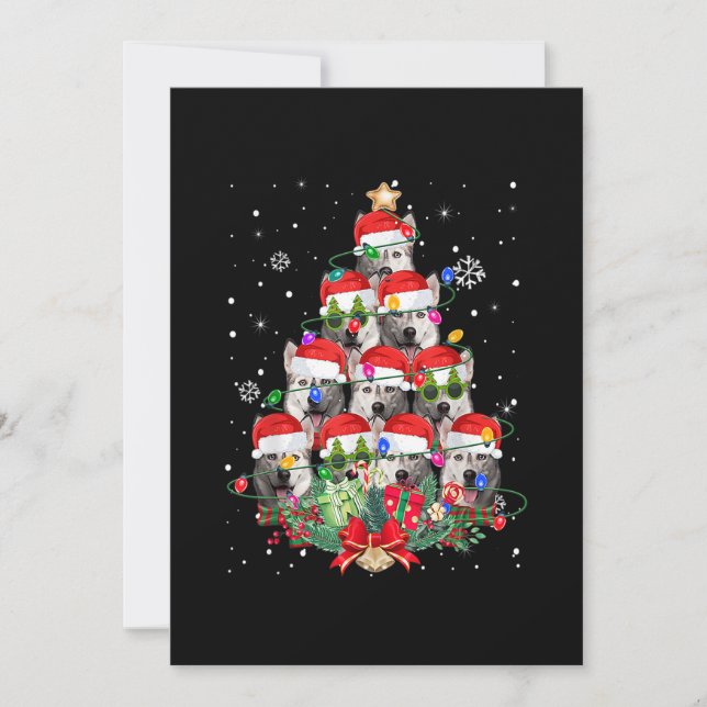 Cartão De Festividades Siberian Husky Dogs Tree Christmas Pajama Xmas Dog (Frente)