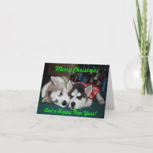 Cartão De Festividades Siberian Husky Puppy Note Card