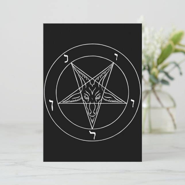 Cartão De Festividades Sigil of Baphomet (Em pé/Frente)