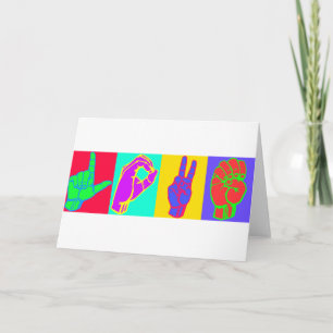 Cartão De Festividades Sign Language LOVE