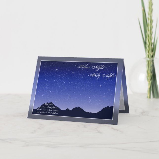 Cartão De Festividades Silent Night Holy Night Christmas Card (Frente)