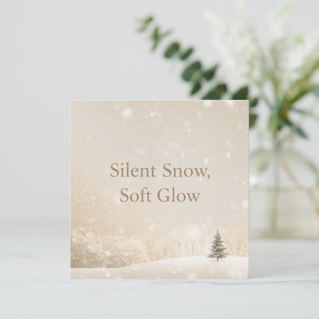 Cartão De Festividades Silent Snow, Soft Glow;Minimalist ElegantChristmas (Em pé/Frente)